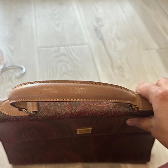 Etro Red and brown Paisley handbag - Picture 2 of 7